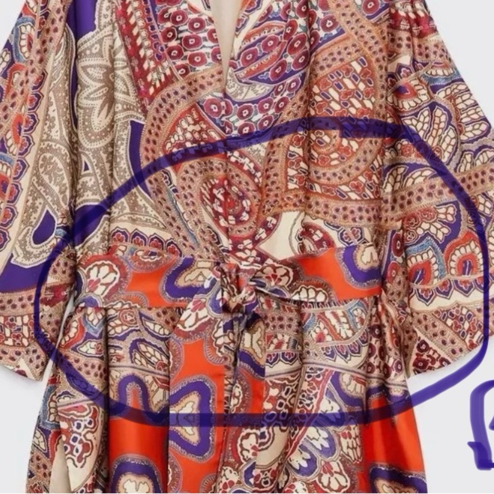 ZARA PRINTED KIMONO SHIRT BLOGGER FAV - Picture 4 of 4